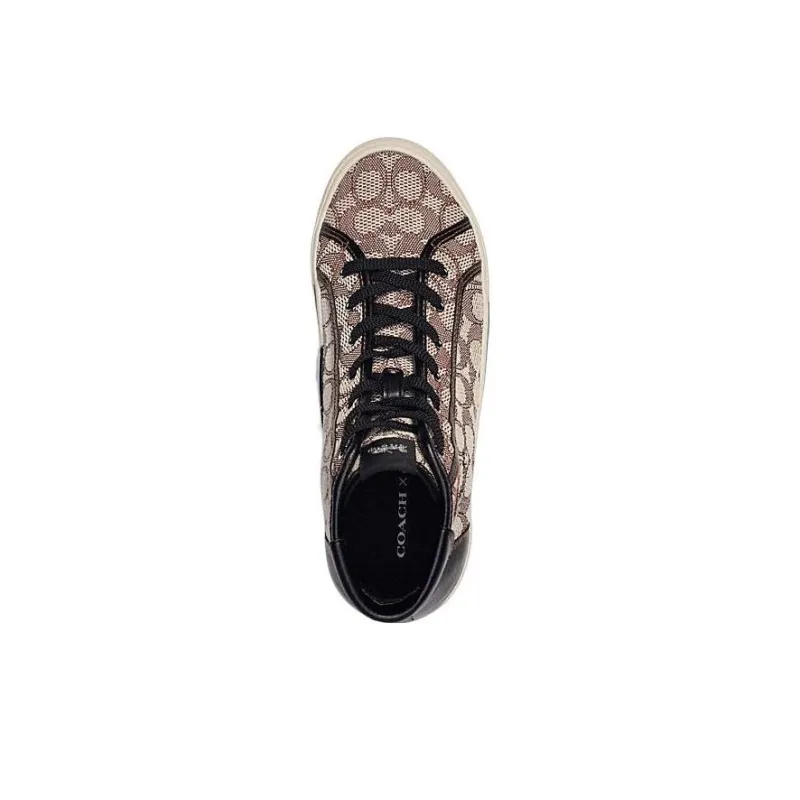 WHITE RABBIT x COACH Skate High Top Stylish Skateboarding Shoes Men's Black Brown-3