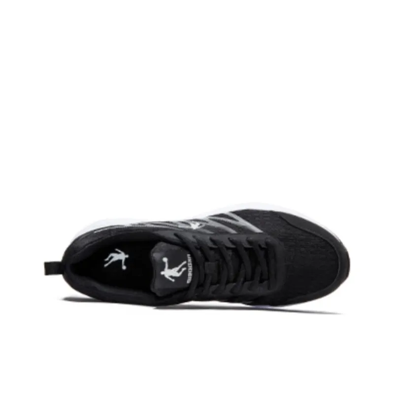 QIAODAN Abrasion Resistant Breathable Low Top Running Shoes Men's Black Silver-2