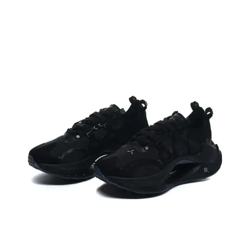 LI NING 1990 Abrasion Resistant Lightweight Rebound Low Top Casual Shoes Women's Black-1