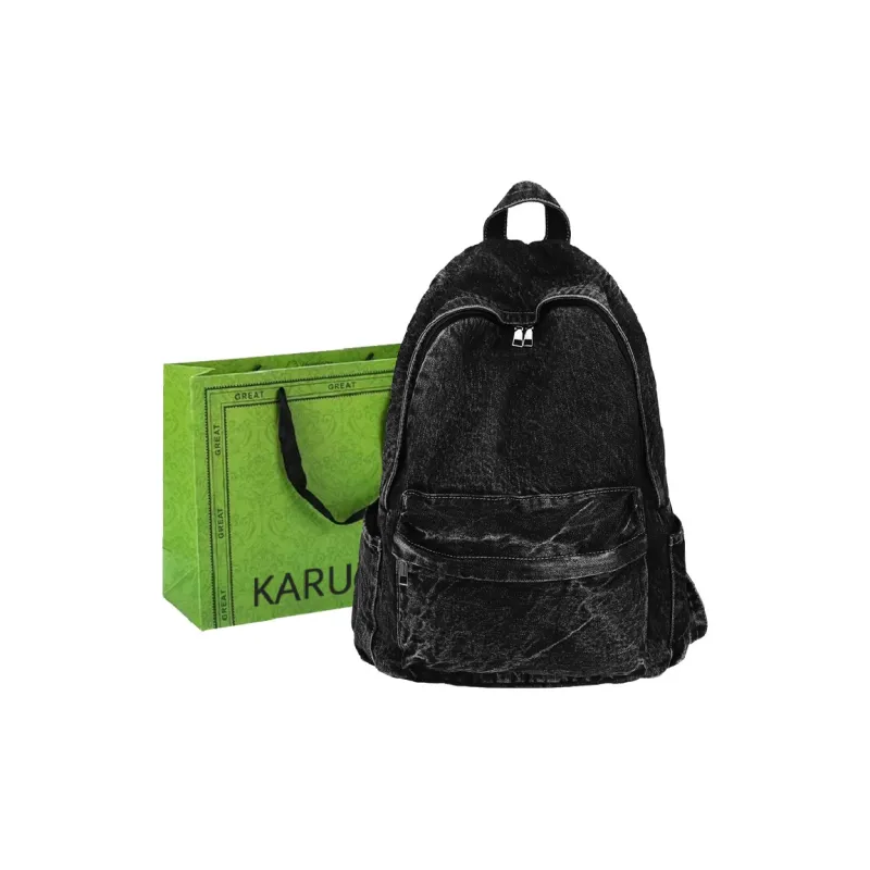 KARUISHA Denim Backpack Unisex Multicolor-2