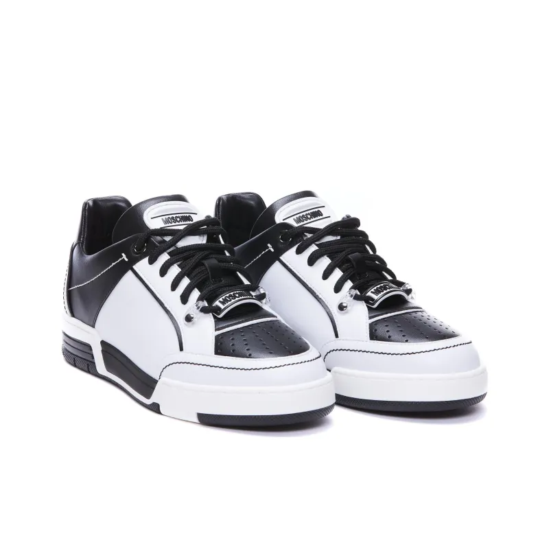 MOSCHINO Low Top Skateboard Shoes Men's White-1