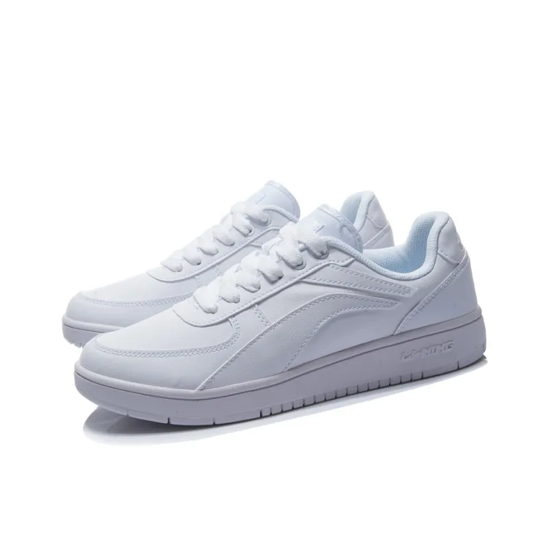 LiNing Slip Resistant Cushioning Low Top Skateboard Shoes Men's White-2