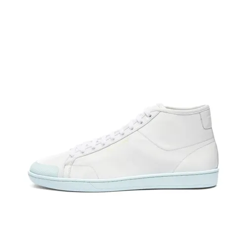 SAINT LAURENT Skateboard Shoes Men Mid-Top White/Blue