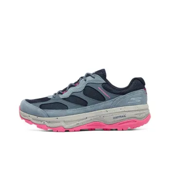 Skechers Cushioning Anti Slip And Wear Resistant Rebound Low Top Running Shoes Women's Blue Pink