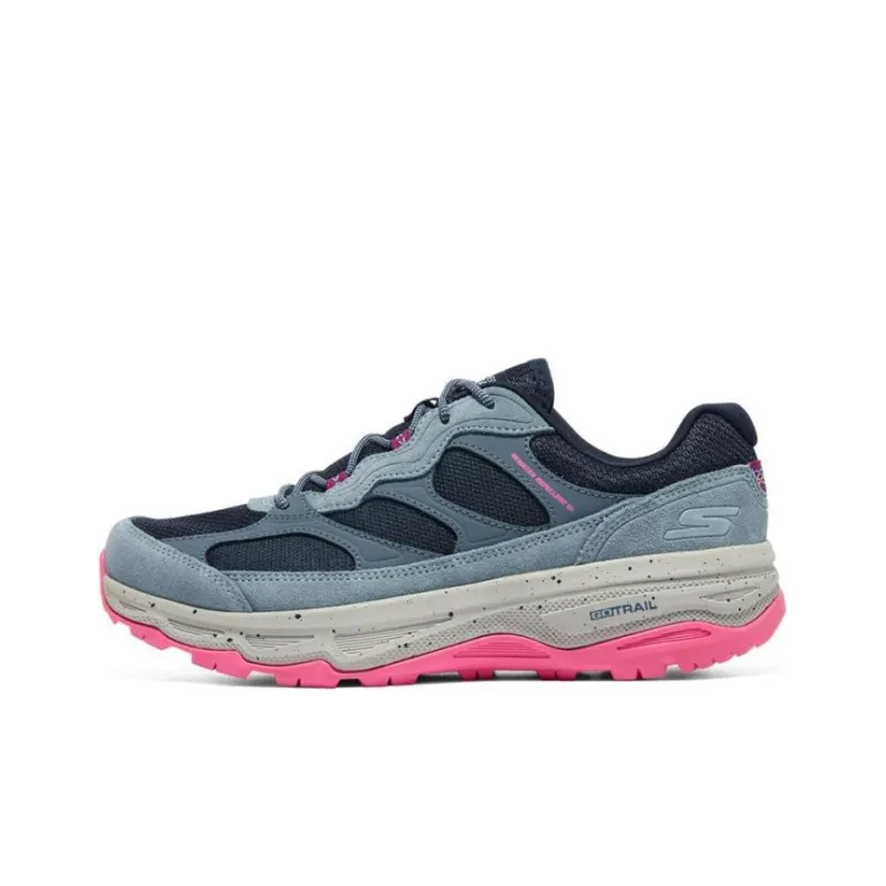 Skechers Cushioning Anti-Slip And Wear-Resistant Rebound Low-Top Running Shoes Women's Blue Pink-0