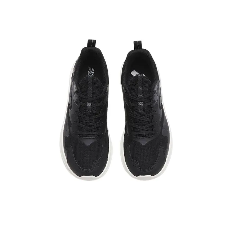 Anta Walk Cushioning, Slip Resistant, Abrasion Resistant, Lightweight, Rebound Low Top Running Shoes Men's Black White-2