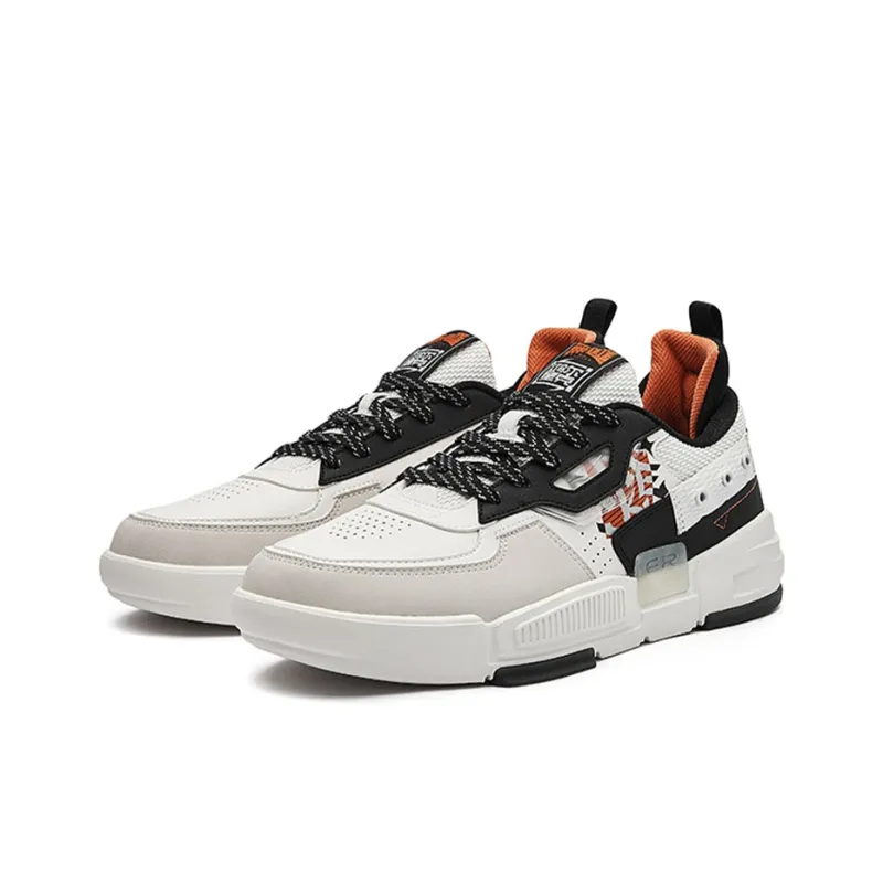 Erke Quirky Playful Anti Slip And Wear Resistant Lightweight Low Top Skateboard Shoes Men's White Black-1