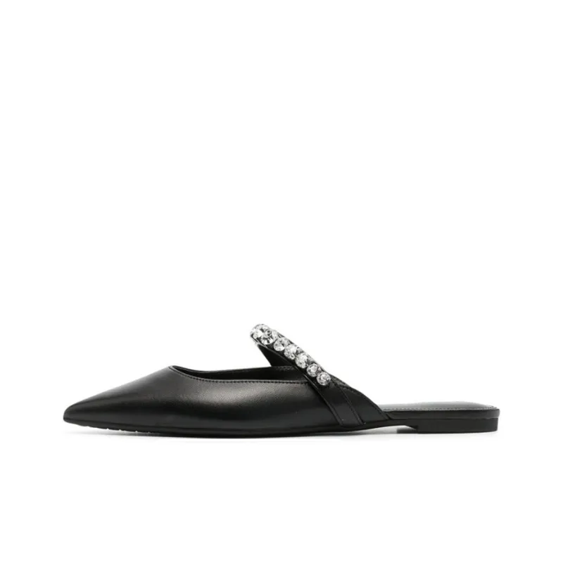 Michael Michael Kors Crystal-embellished Leather Flat Mules-0