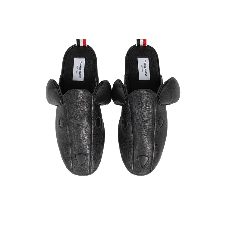 THOM BROWNE· Wrap toe Slippers Men's Black-4