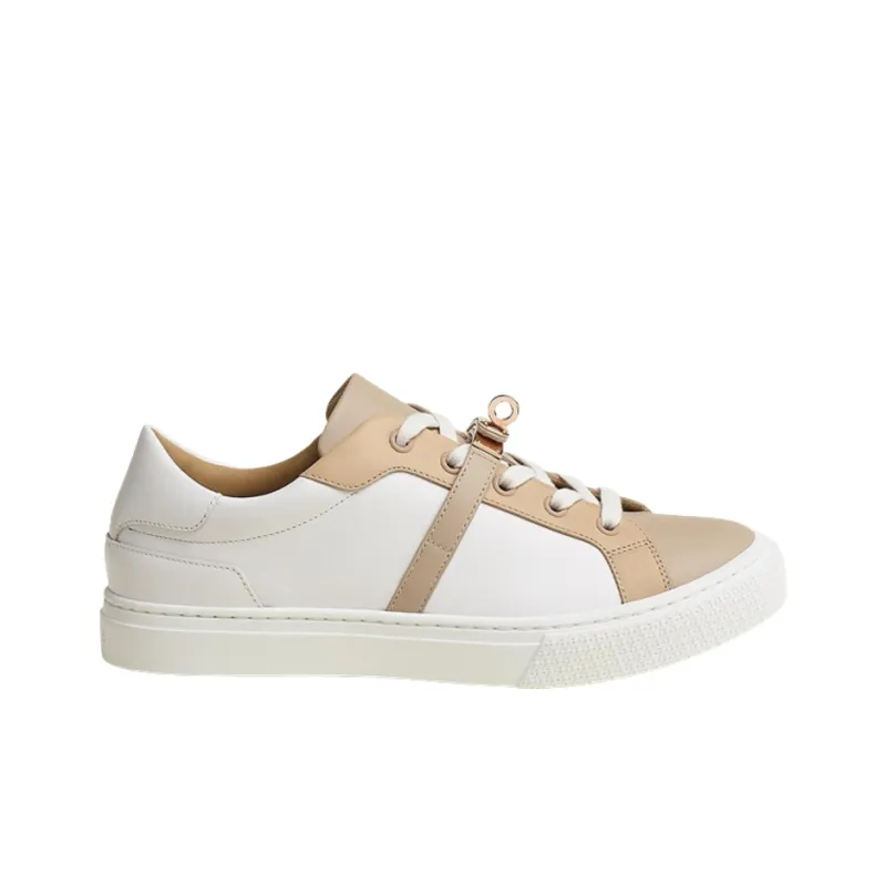 HERMES Stylish Skateboarding Shoes Women's White Umber-1