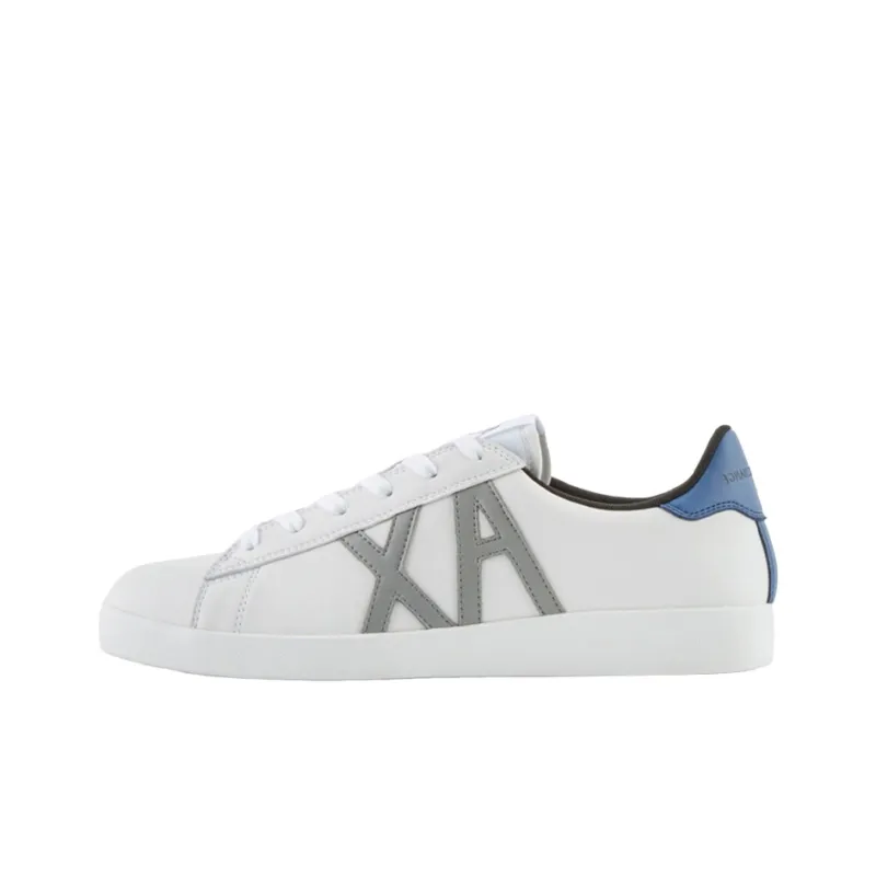 ARMANI EXCHANGE Stylish Skateboarding Shoes Men's White Gray Blue-0