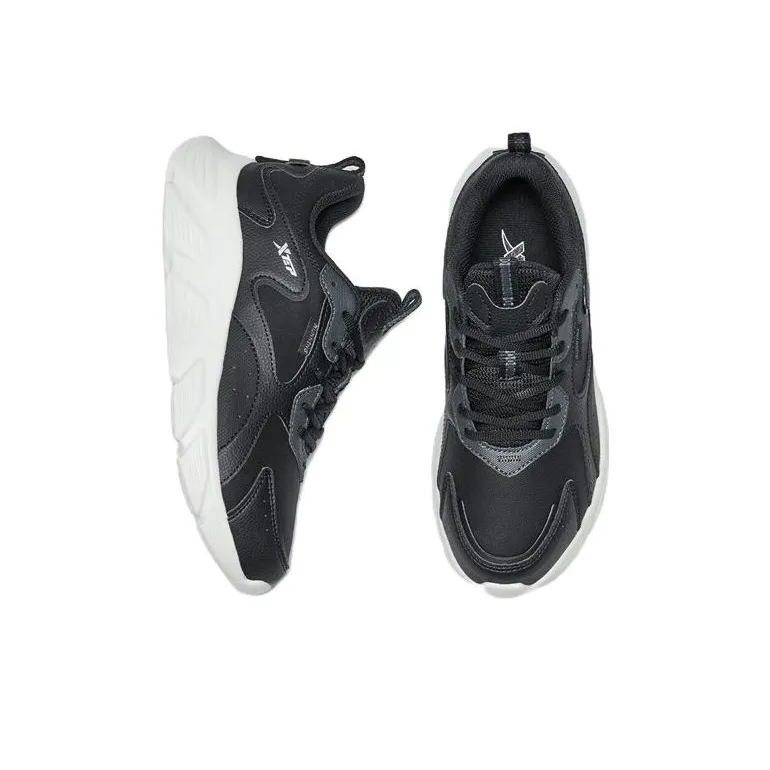 XTEP Cushioning, Slip Resistant, Abrasion Resistant, Lightweight, Rebound Low Top Running Shoes Women's Black-3