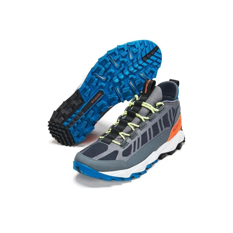 Columbia Flow Borough Cushioning Anti-Slip And Wear-Resistant Mid-Top Outdoor Shoes Gray Blue Orange-4