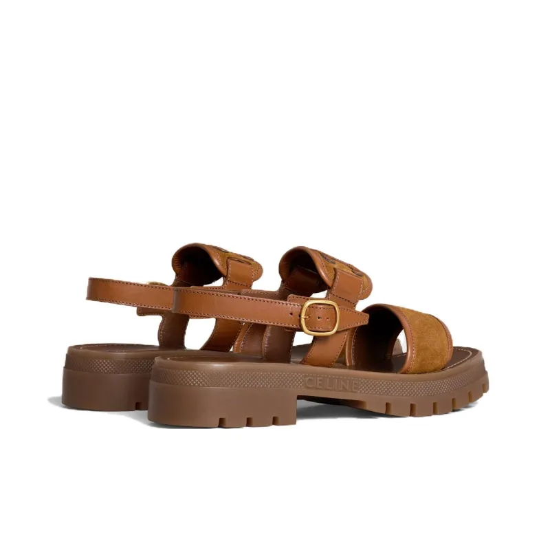 CELINE CLEA TRIOMPHE Beach Sandals Women's Brown-3