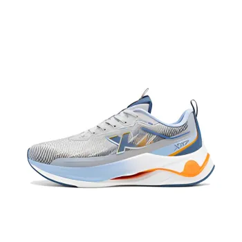 XTEP Cushioning Anti Slip And Wear Resistant Low Top Running Shoes Men's Gray Blue Orange