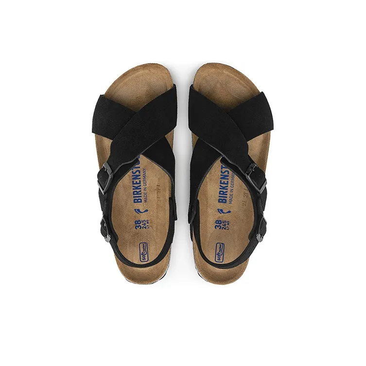 Birkenstock Tulum Suede Leather Narrow Fit Sandals 'Black' Women's-3
