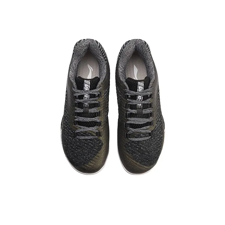 LiNing Pioneer Cushioning Rebound Low Top Running Shoes Unisex Black Green-3