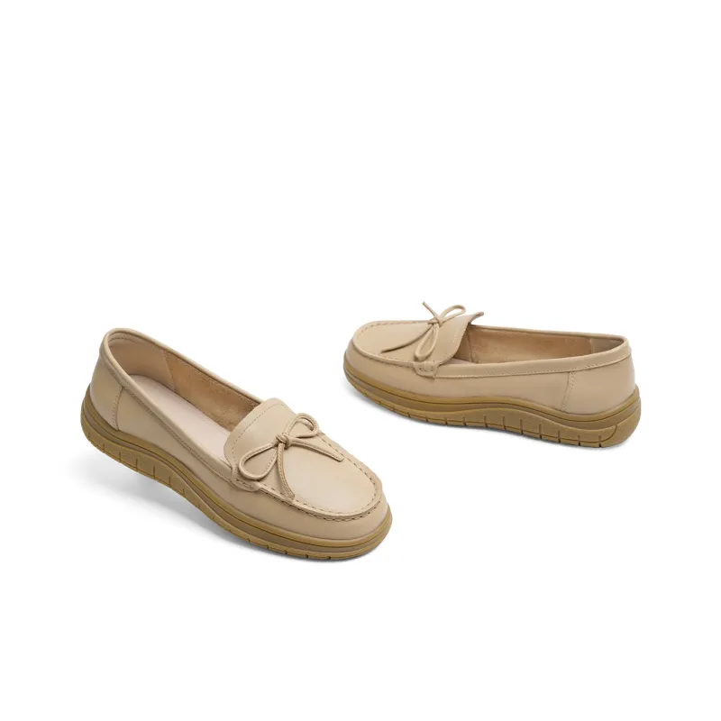 RED DRAGONFLY Gommino Loafers Small Leather Shoes Slip on Unlined Shoes Women's Black/Beige/Apricot-17