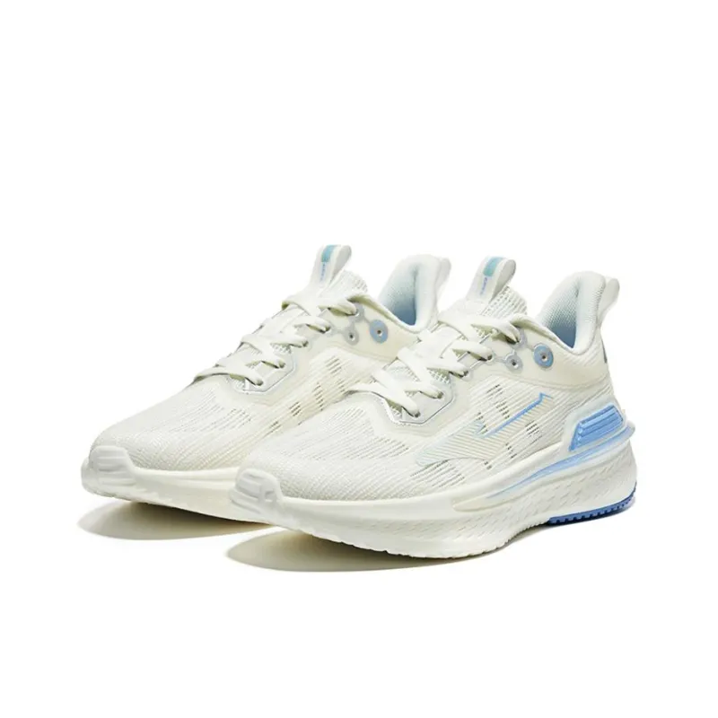 Erke Cushioning Anti Slip And Wear Resistant Low Top Running Shoes Women's Microcrystal White Blue Purple Wisteria-2