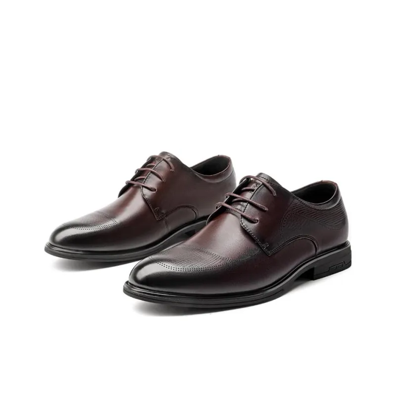 Spider King Dress Shoes Men Low Top Black/Brown Color-8
