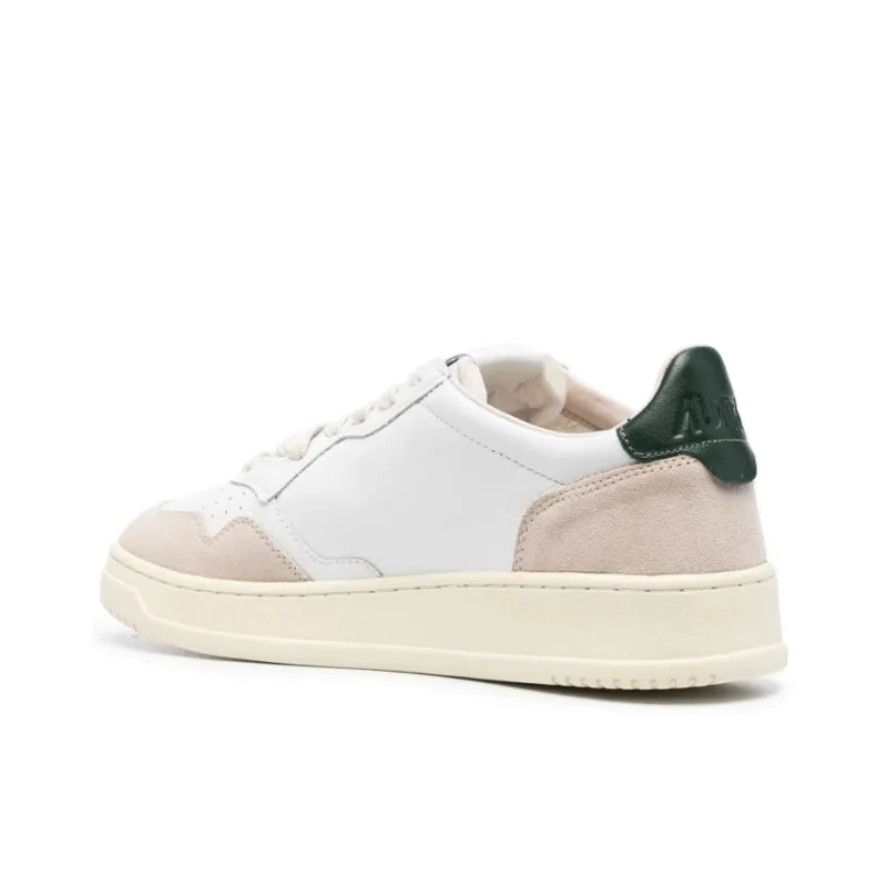 AUTRY Medalist Low Leather And Suede 'White Beige Black'-2