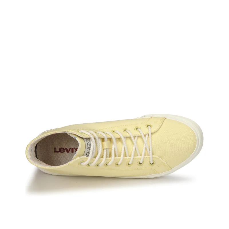 Levi's Anti Slip Wear Resistant High Top Skateboard Shoes Women's Yellow-2