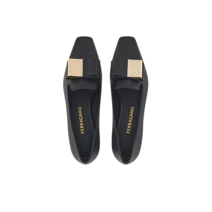 FERRAGAMO Bow-detail Lambskin Loafers-3