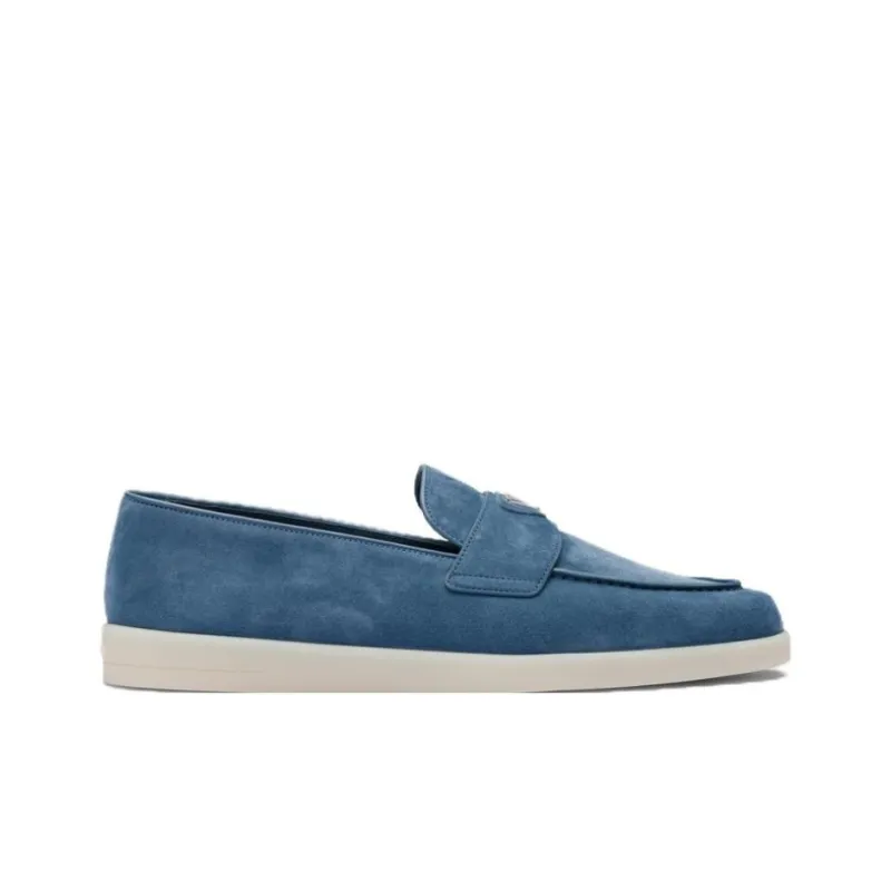 PRADA Logo-plaque Suede Loafers-1