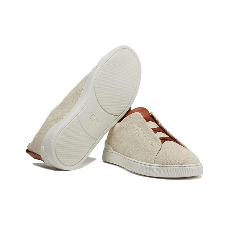Zegna Triple Stitch Canvas Sneakers-4