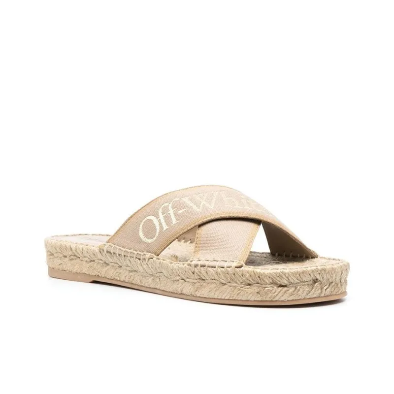 OFF WHITE Rubber Sole Odor Resistant Slide Slippers Women's Light Umber-1