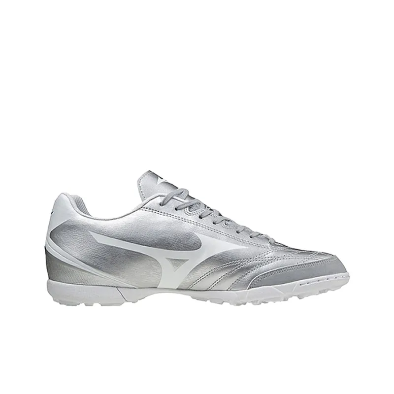 Mizuno TF Turf Cushioning Abrasion Resistant Breathable Soccer Shoes Unisex Silver-1