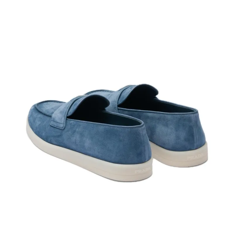 PRADA Logo-plaque Suede Loafers-3