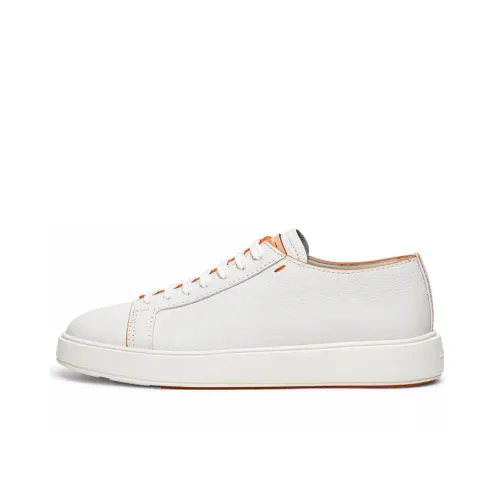 Santoni Skateboard Shoes Men Low-Top White