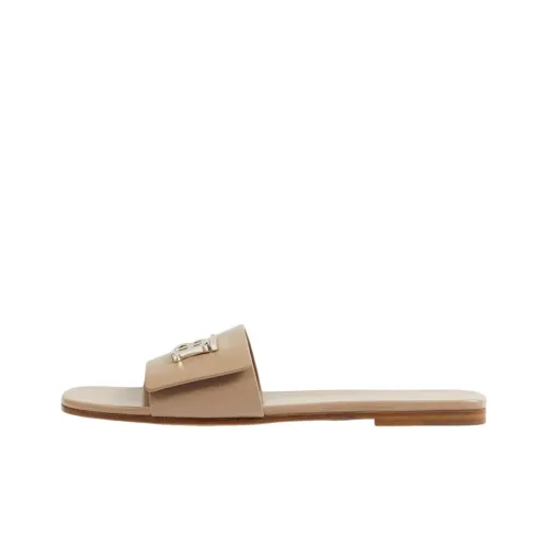 Burberry Monogram Slide Slippers Women's Light Brown