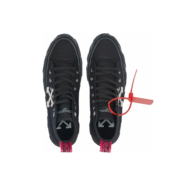 OFF WHITE High Top Stylish Skateboarding Shoes Men's Black-3