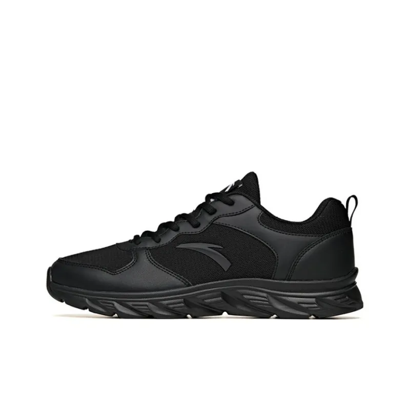 Anta Slip Resistant, Abrasion Resistant, Breathable Low Top Casual Running Shoes Men's Black-0