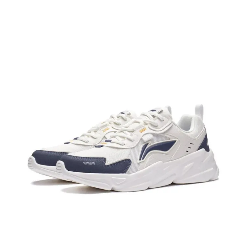 LiNing Cloud Sea Anti Slip Wear Resistant Low Top Casual Shoes Men's White Gray-2