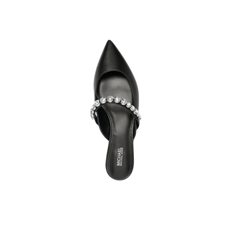 Michael Michael Kors Crystal-embellished Leather Flat Mules-3