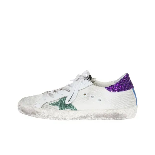 Golden Goose Skateboard Shoes Women's Low-Top White/Green/Purple