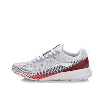LiNing Cushioned Wear Resistant Lightweight Low Top Running Shoes Women's White Red