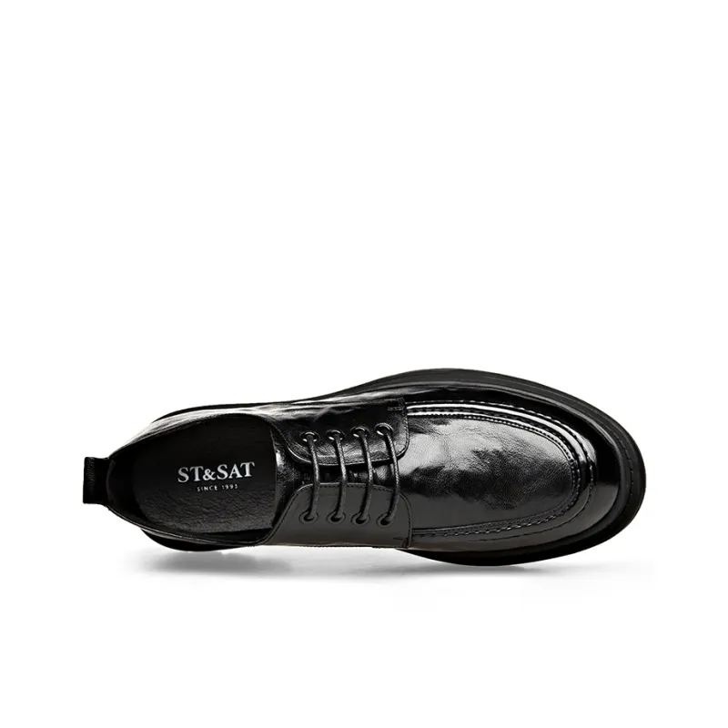 ST&SAT Dress Shoes Casual Business Shoes Men's Black-3