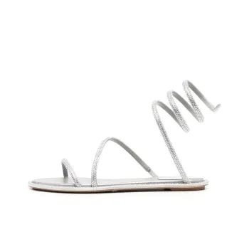 René Caovilla Crystal embellished Flat Sandals