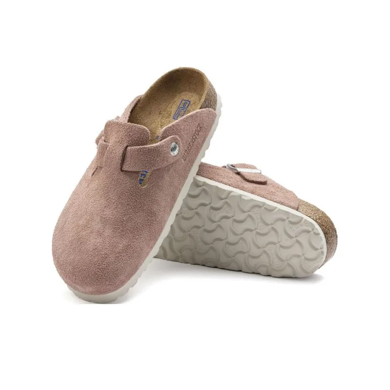 Birkenstock Boston Soft Footbed Suede Leather Sandals 'Pink Clay' Women's-4