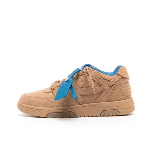 OFF-WHITE Out Of Office OOO Low Tops Camel Blue Wool