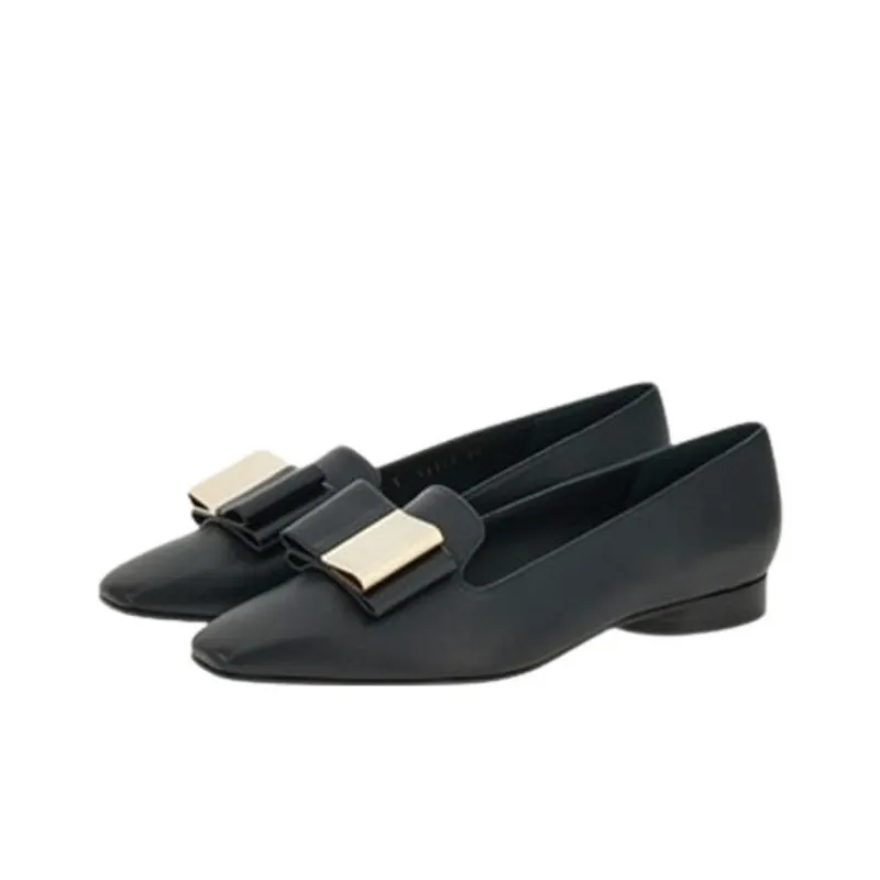 FERRAGAMO Bow-detail Lambskin Loafers-2