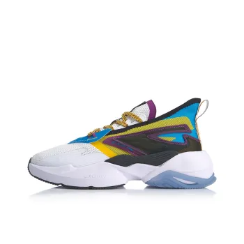 LiNing Transcend Anti Slip Wear Resistant Low Top Running Shoes Men's White Blue