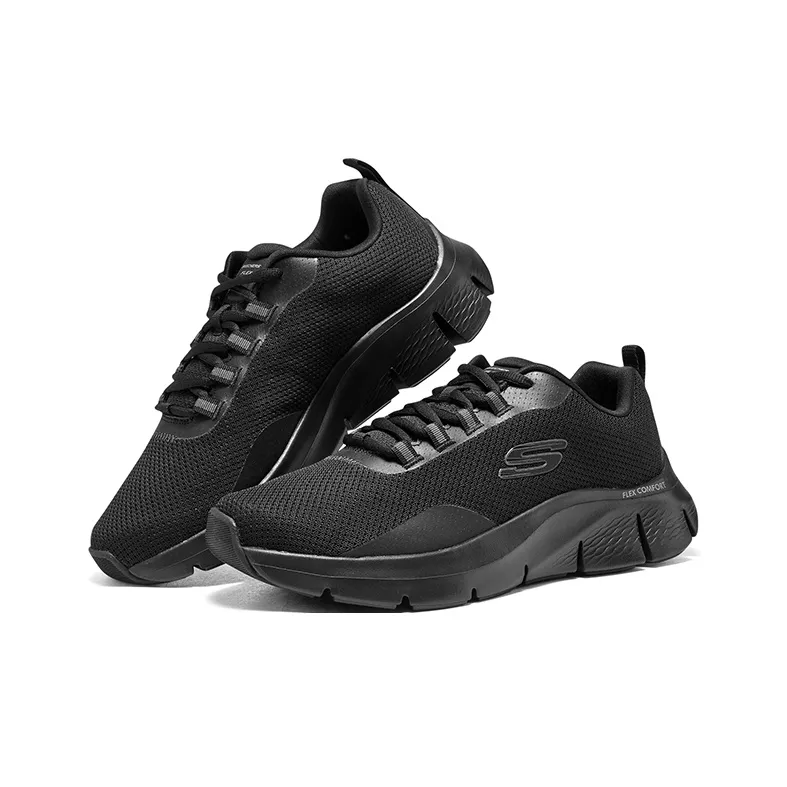 Skechers Wear resistant And Lightweight Low Top Casual Shoes Men's Black-3