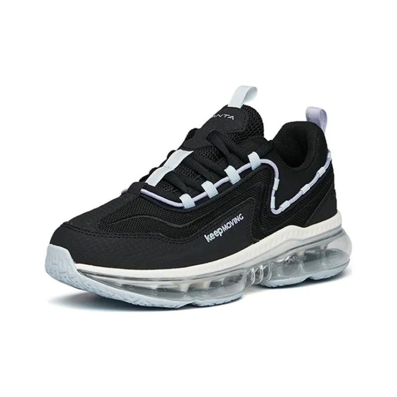 Anta Cushioning Anti Slip And Wear Resistant Breathable Rebound Low Top Running Shoes Women's Black Blue Purple-2