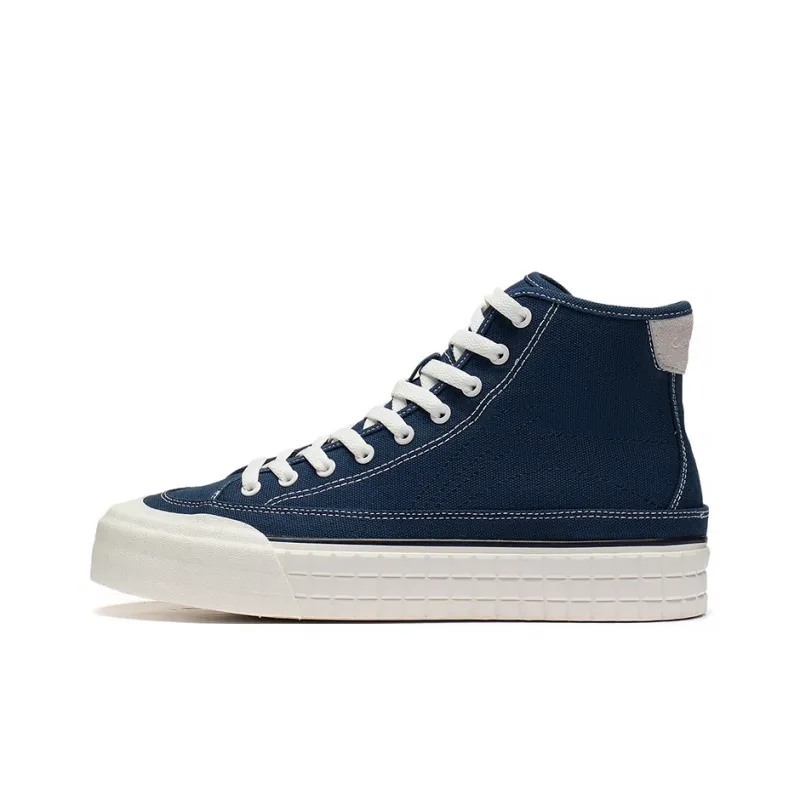 LiNing High-Top Canvas Shoes Men's Deep Prussian Blue-0