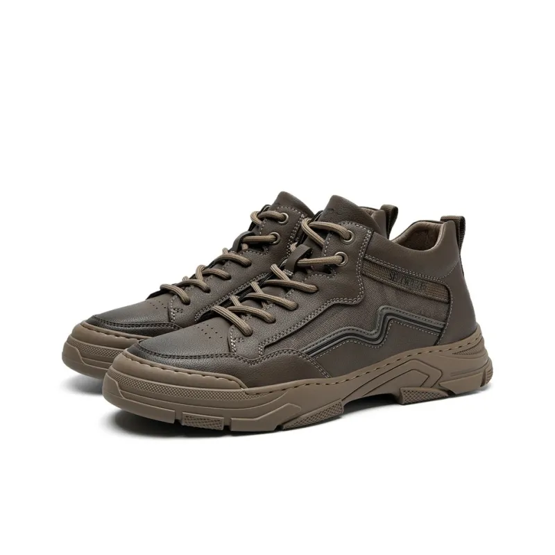 SEPTWOLVES Wear Resistant Breathable Height Increasing Mid Top Casual Shoes Men's-11